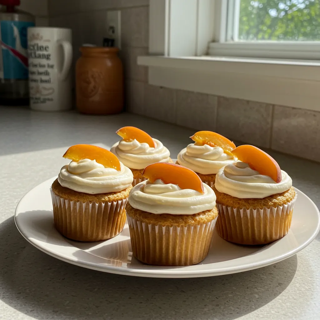 Honey Peach Cream Cheese Cupcakes: A Sweet Summer Masterpiece - secondary view